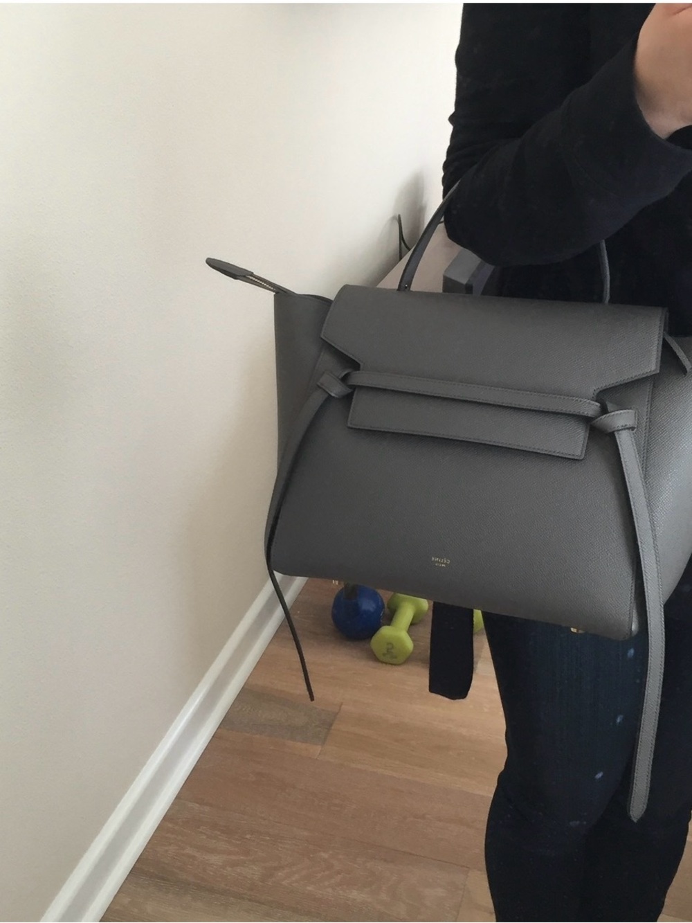 CELINE Mini Belt Bag - Gray Grained Calf Skin - Picture 8 of 8